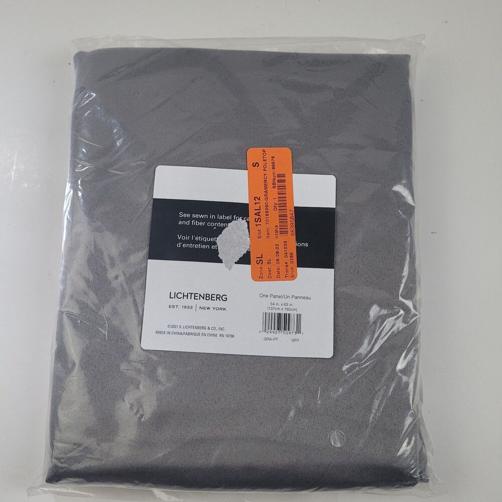 NEW  Sun Zero Gregory Room Darkening Rod Pocket curtain panel Gray '54x63' #CT6